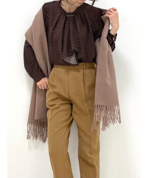 DRESKIP（ドレスキップ）の「◆メタル使いボウタイブラウス（シャツ/ブラウス・レディース・ホワイト系3/ダークブラウン系/ライトベージュ/ブラック系/ブラック/ダークオレンジ・01/02/04/03）」の9枚目の写真