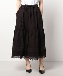 Samansa Mos2 | 裾メッシュレースティアードスカート(スカート)