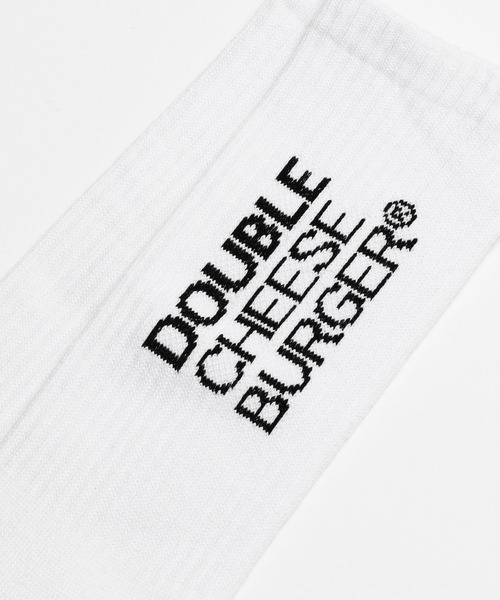 DOUBLE CHEESEBURGER(ダブルチーズバーガー)の「ダブルチーズバーガー ジャパンメイド ロゴソックス / DOUBLE CHEESEBURGER Japan Made Logo Socks(ソックス/靴下・メンズ・ホワイト/ブラック・FREE)」の3枚目の写真
