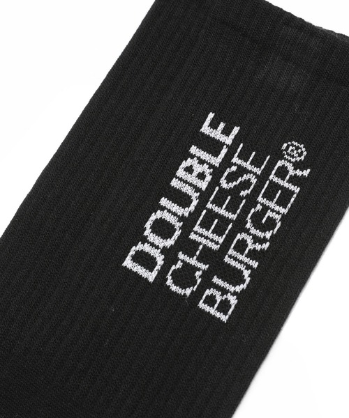 DOUBLE CHEESEBURGER(ダブルチーズバーガー)の「ダブルチーズバーガー ジャパンメイド ロゴソックス / DOUBLE CHEESEBURGER Japan Made Logo Socks(ソックス/靴下・メンズ・ホワイト/ブラック・FREE)」の4枚目の写真