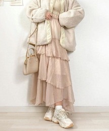 Mysa&Liina by yuririn | 箔プリントフレアティアードスカート(スカート)