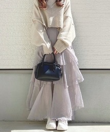 Mysa&Liina by yuririn | 箔プリントフレアティアードスカート(スカート)