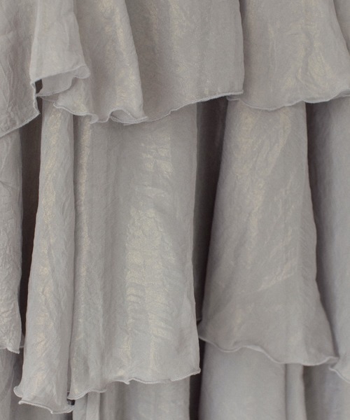 Mysa&Liina by yuririn（ミーサリーナバイユリリン）の「箔プリントフレアティアードスカート（スカート・レディース・グレー/ブラウン/ベージュ・M）」の11枚目の写真