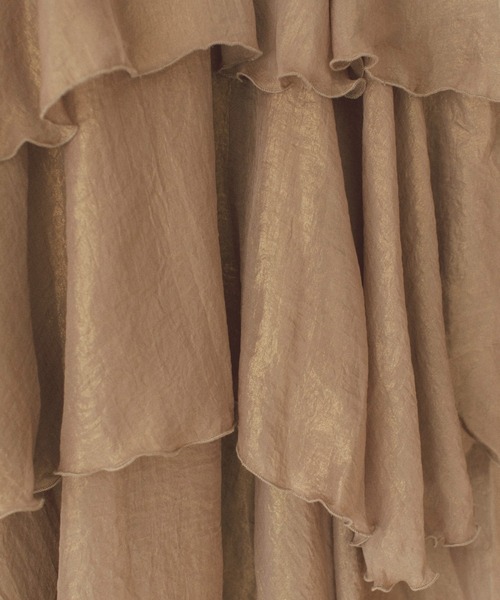 Mysa&Liina by yuririn（ミーサリーナバイユリリン）の「箔プリントフレアティアードスカート（スカート・レディース・グレー/ブラウン/ベージュ・M）」の13枚目の写真