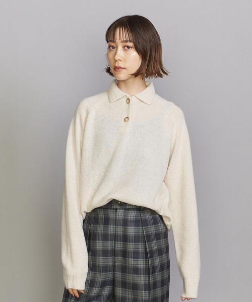 BEAUTY&YOUTH UNITED ARROWS（ビューティーアンドユースユナイテッドアローズ）の「BY ポロニットプルオーバー（ニット/セーター・レディース・ブラック/パープル/オフホワイト・FREE）」の9枚目の写真