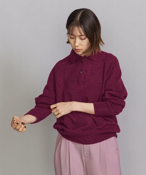 BEAUTY&YOUTH UNITED ARROWS（ビューティーアンドユースユナイテッドアローズ）の「BY ポロニットプルオーバー（ニット/セーター・レディース・ブラック/パープル/オフホワイト・FREE）」の16枚目の写真