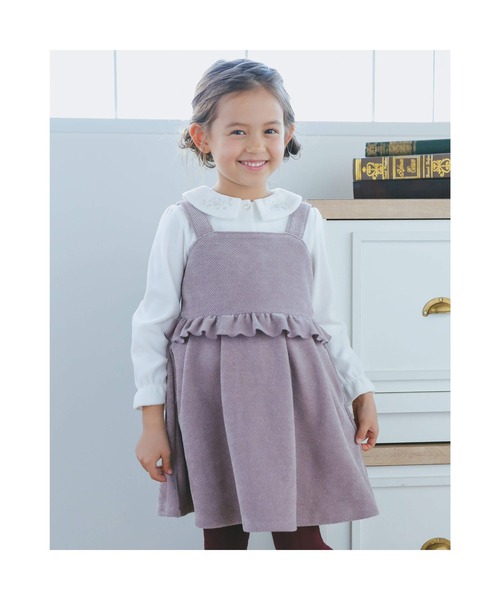 Bebe ニットコールフリル切り替えジャンパースカート 80 140cm ワンピース Bebe ベベ のファッション通販 Zozotown