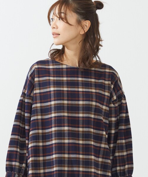 SHOO・LA・RUE(シューラルー)の「◆ジャカードチェック柄ワンピース(ワンピース・レディース・ブラック系1/ダークブラウン系1/ネイビー系1・02/03/04)」の17枚目の写真