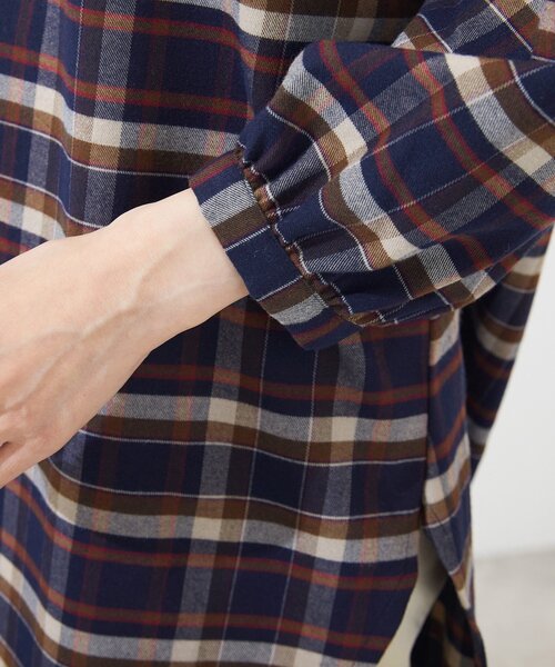 SHOO・LA・RUE(シューラルー)の「◆ジャカードチェック柄ワンピース(ワンピース・レディース・ブラック系1/ダークブラウン系1/ネイビー系1・02/03/04)」の7枚目の写真