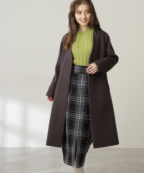 N.(N. Natural Beauty Basic)(エヌエヌナチュラルビューティーベーシック)の「◆ワイドリブコンパクトニット(ニット/セーター・レディース・ネイビー/オフホワイト/ライトグリーン・MEDIUM)」の16枚目の写真