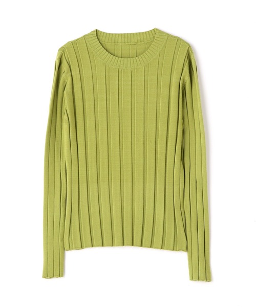N.(N. Natural Beauty Basic)(エヌエヌナチュラルビューティーベーシック)の「◆ワイドリブコンパクトニット(ニット/セーター・レディース・ネイビー/オフホワイト/ライトグリーン・MEDIUM)」の19枚目の写真