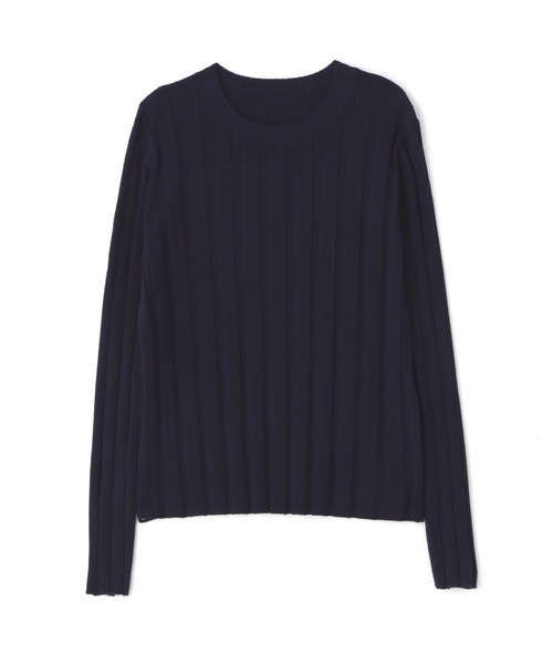 N.(N. Natural Beauty Basic)(エヌエヌナチュラルビューティーベーシック)の「◆ワイドリブコンパクトニット(ニット/セーター・レディース・ネイビー/オフホワイト/ライトグリーン・MEDIUM)」の21枚目の写真