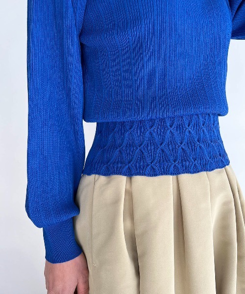 PICCIN（ピッチン）の「Wシャーリングハイネックニット（ニット/セーター・レディース・ホワイト/ブラック/イエロー/ブルー・M）」の3枚目の写真