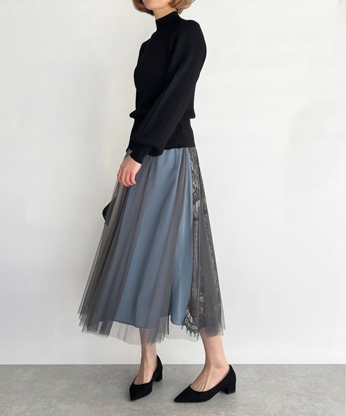 PICCIN（ピッチン）の「Wシャーリングハイネックニット（ニット/セーター・レディース・ホワイト/ブラック/イエロー/ブルー・M）」の11枚目の写真