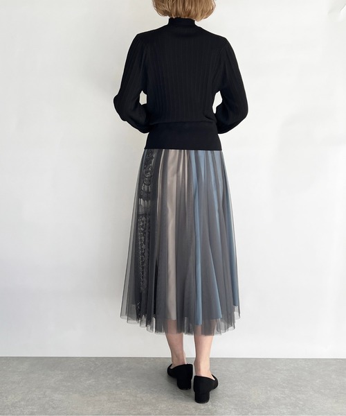 PICCIN（ピッチン）の「Wシャーリングハイネックニット（ニット/セーター・レディース・ホワイト/ブラック/イエロー/ブルー・M）」の12枚目の写真