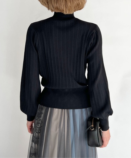 PICCIN（ピッチン）の「Wシャーリングハイネックニット（ニット/セーター・レディース・ホワイト/ブラック/イエロー/ブルー・M）」の8枚目の写真