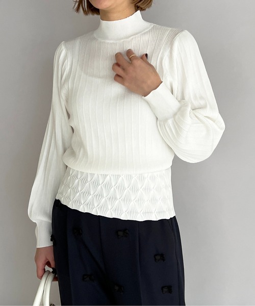 PICCIN（ピッチン）の「Wシャーリングハイネックニット（ニット/セーター・レディース・ホワイト/ブラック/イエロー/ブルー・M）」の21枚目の写真