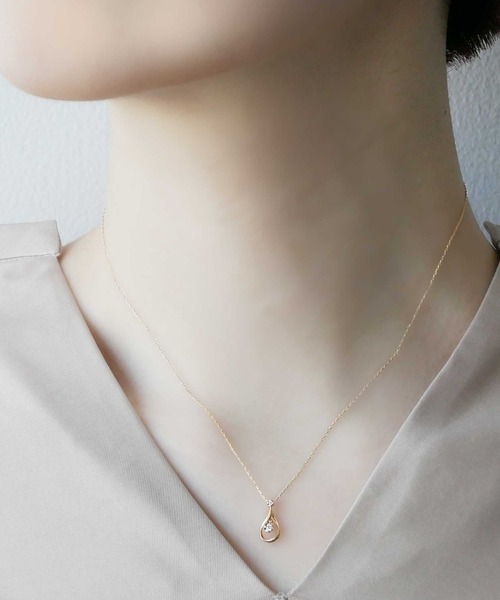 K10イエローゴールド ドロップネックレス（ネックレス）｜VENDOME