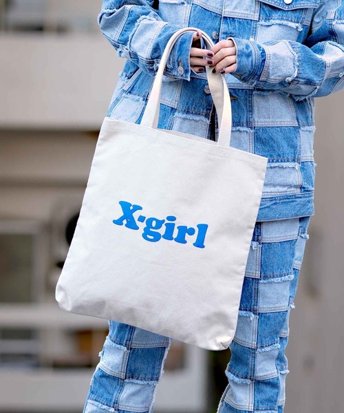 X-girl（エックスガール）の「CANVAS TOTE BAG（トートバッグ・レディース・ホワイト/ブラック/グリーン・ONE SIZE）」の22枚目の写真