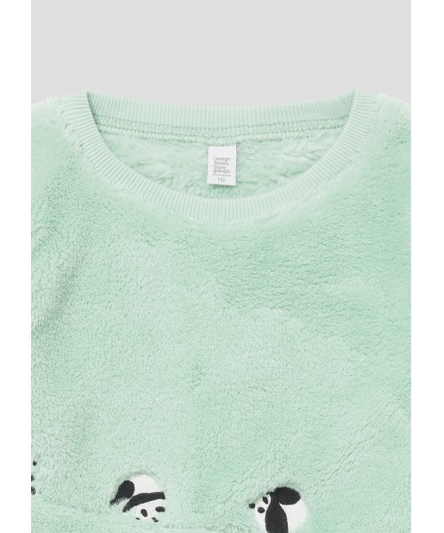 Design Tshirts Store graniph(デザイン ティーシャツ ストア グラニフ)の「ローリングパンダズ|キッズボアAラインワンピース(ワンピース・キッズ・ミント・110/130)」の6枚目の写真