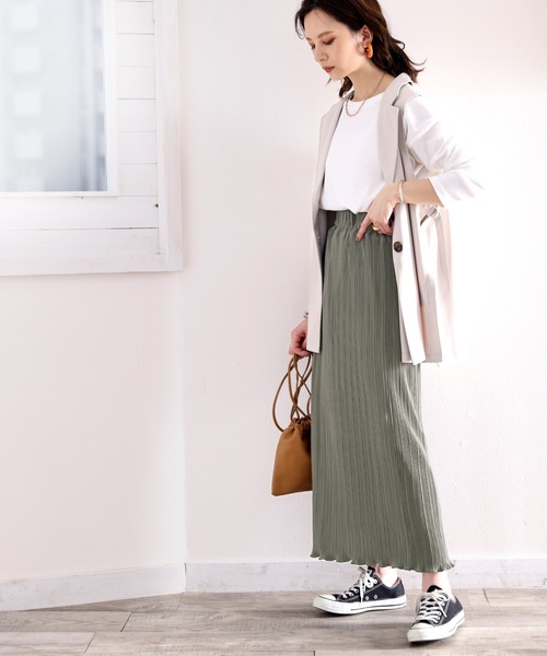 ms+ ideal（エムズプラスアイディール）の「《ms+ ideal》きらり揺らめく。メロープリーツタイトロングスカート（スカート・レディース・ブラック/グレー/カーキ/ブラウン系その他/グリーン系その他/アイボリー・MEDIUM/X-LARGE）」の12枚目の写真