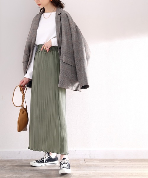 セール】《ms+ ideal》きらり揺らめく。メロープリーツタイトロング