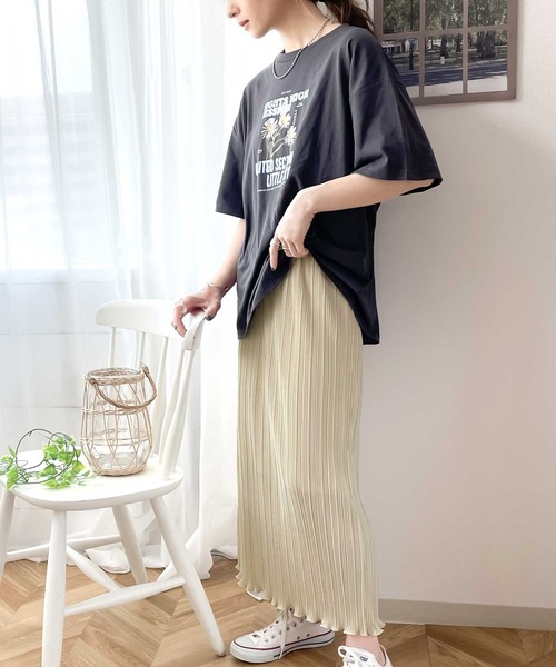 セール】《ms+ ideal》きらり揺らめく。メロープリーツタイトロング