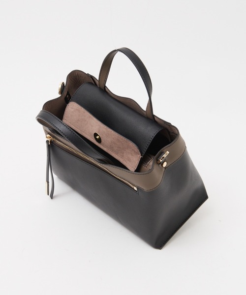 LOWELL things（ロウェル　シングス）の「Slash/仕切りセパレートショルダーミニBAG NEWカラー（トートバッグ・レディース・ライトブルー/アイボリー/キャメル/スミクロ・フリー）」の21枚目の写真