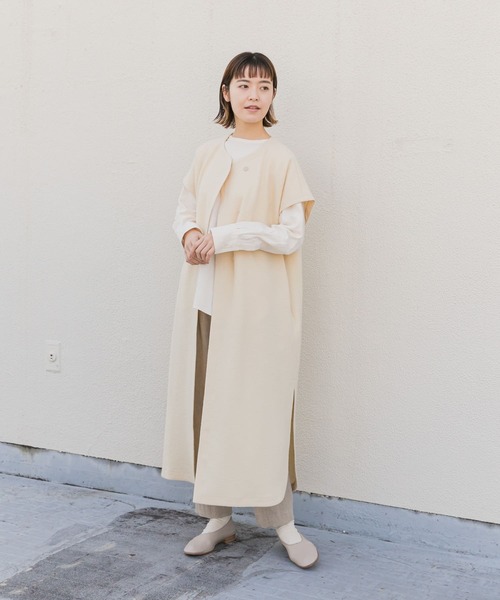Lee324 かぐれ ウールミルドロングワンピース アイボリー かぐれ（カグレ）の「ウールミルドロングワンピース（ワンピース