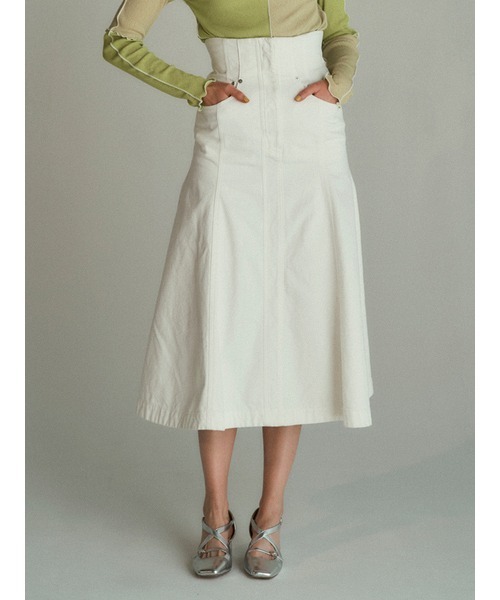 FURFUR(ファーファー)の「ハイウエストデニムスカート(デニムスカート・レディース・ホワイト/ピンク/ブラック・FREE)」の16枚目の写真