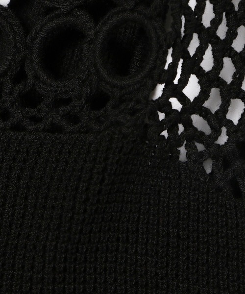 Ray BEAMS（レイビームス）の「RBS / リング編み 切り替え ベスト（ベスト・レディース・ホワイト/ブラック・ONE SIZE）」の11枚目の写真