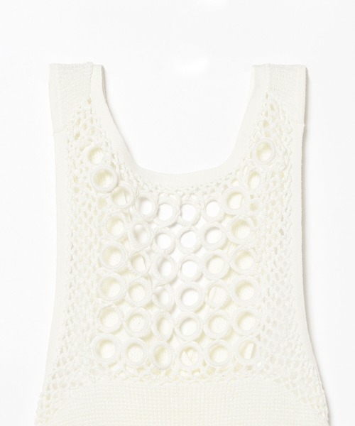Ray BEAMS（レイビームス）の「RBS / リング編み 切り替え ベスト（ベスト・レディース・ホワイト/ブラック・ONE SIZE）」の6枚目の写真