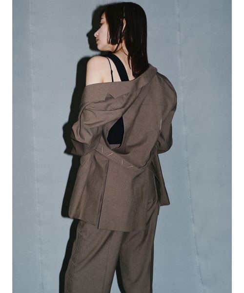 Ray BEAMS（レイビームス）の「RBS / リング編み 切り替え ベスト（ベスト・レディース・ホワイト/ブラック・ONE SIZE）」の3枚目の写真