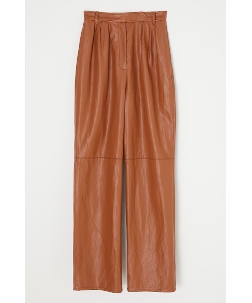MOUSSY(マウジー)の「FAUX LEATHER FRONT TUCK パンツ(その他パンツ・レディース・ブラウン/ネイビー・0/2/1)」の12枚目の写真