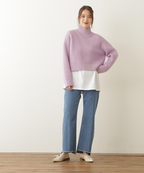 N.(N. Natural Beauty Basic)(エヌエヌナチュラルビューティーベーシック)の「【S Size Line】◆カットオフフレアデニムパンツ(デニムパンツ・レディース・ブラック系その他/ライトインディゴブルー・SMALL/MEDIUM)」の7枚目の写真