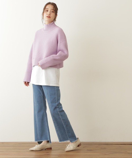 N.(N. Natural Beauty Basic)(エヌエヌナチュラルビューティーベーシック)の「【S Size Line】◆カットオフフレアデニムパンツ(デニムパンツ・レディース・ブラック系その他/ライトインディゴブルー・SMALL/MEDIUM)」の8枚目の写真