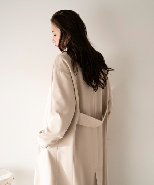 FREE'S MART（フリーズマート）の「◆Vノーカラーコート（ノーカラーコート・レディース・サックスブルー/ベージュ/オレンジ・MEDIUM/SMALL）」の16枚目の写真