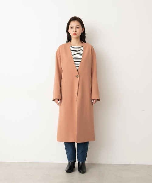 FREE'S MART（フリーズマート）の「◆Vノーカラーコート（ノーカラーコート・レディース・サックスブルー/ベージュ/オレンジ・MEDIUM/SMALL）」の17枚目の写真