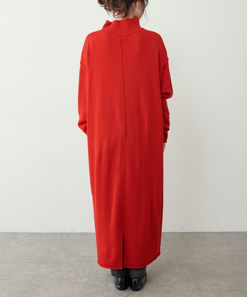 PUAL CE CIN（ピュアルセシン）の「【洗えるニット】ウォッシャブルニットチュニック（ワンピース・レディース・ブラック/ネイビー/レッド/グリーン・FREE）」の22枚目の写真