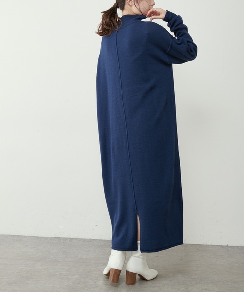 PUAL CE CIN（ピュアルセシン）の「【洗えるニット】ウォッシャブルニットチュニック（ワンピース・レディース・ブラック/ネイビー/レッド/グリーン・FREE）」の15枚目の写真