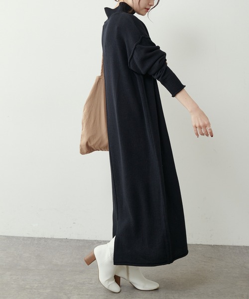 PUAL CE CIN（ピュアルセシン）の「【洗えるニット】ウォッシャブルニットチュニック（ワンピース・レディース・ブラック/ネイビー/レッド/グリーン・FREE）」の18枚目の写真