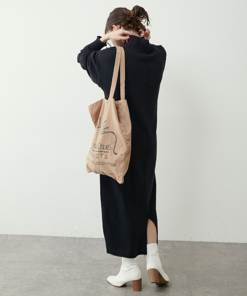 PUAL CE CIN（ピュアルセシン）の「【洗えるニット】ウォッシャブルニットチュニック（ワンピース・レディース・ブラック/ネイビー/レッド/グリーン・FREE）」の19枚目の写真