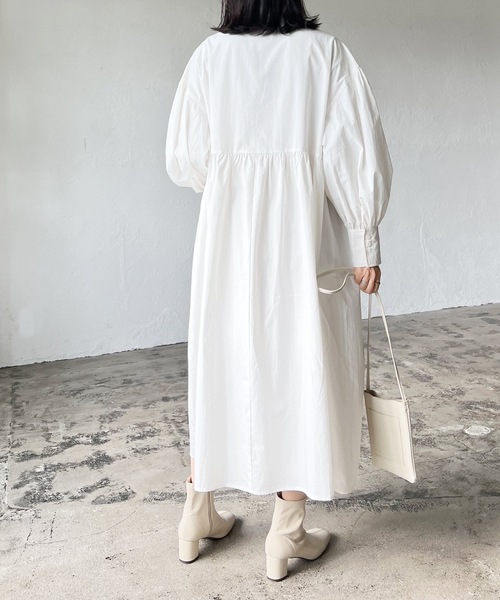 LIAN（リアン）の「2WAYニットベスト×シャツワンピース（シャツワンピース・レディース・オフホワイト/ブラック/ベージュ・FREE）」の12枚目の写真