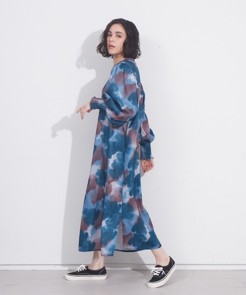 NOMINE（ノミネ）の「2WAY袖ボリューム柄ワンピース（ワンピース・レディース・グリーン/アイボリー/イエロー/ダークグリーン・フリー）」の5枚目の写真