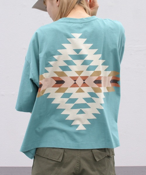 PENDLETON（ペンドルトン）の「PENDLETON/ペンドルトン　ショートレングスTEE　SHORT LENGTH TEE　2275-8111（Tシャツ/カットソー・レディース・オフホワイト/ミント/ライトベージュ・FREE）」の3枚目の写真
