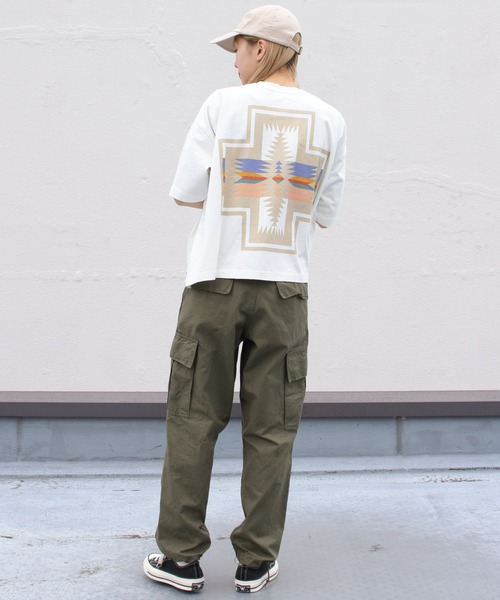 PENDLETON（ペンドルトン）の「PENDLETON/ペンドルトン　ショートレングスTEE　SHORT LENGTH TEE　2275-8111（Tシャツ/カットソー・レディース・オフホワイト/ミント/ライトベージュ・FREE）」の8枚目の写真