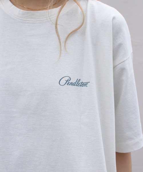 PENDLETON（ペンドルトン）の「PENDLETON/ペンドルトン　ショートレングスTEE　SHORT LENGTH TEE　2275-8111（Tシャツ/カットソー・レディース・オフホワイト/ミント/ライトベージュ・FREE）」の9枚目の写真