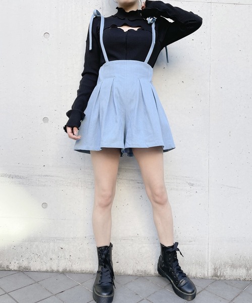 lilLilly（リルリリー）の「デニムリボンショートパンツ（デニム