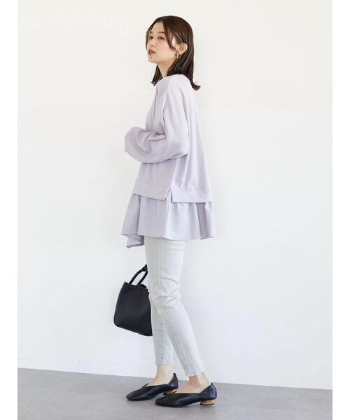 Green　Parks（グリーンパークス）の「ピグメントスキニーパンツ＊（その他パンツ・レディース・ライトグレー/ベージュ・S/M/L）」の8枚目の写真