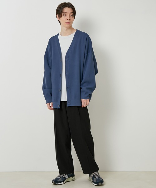 JUNRED(ジュンレッド)の「リブニットオーバーサイズカーディガン(カーディガン/ボレロ・メンズ・チャコールグレー/ライトグレー/グリーン/ブルー系その他4/ベージュ系その他・S/M/L)」の9枚目の写真